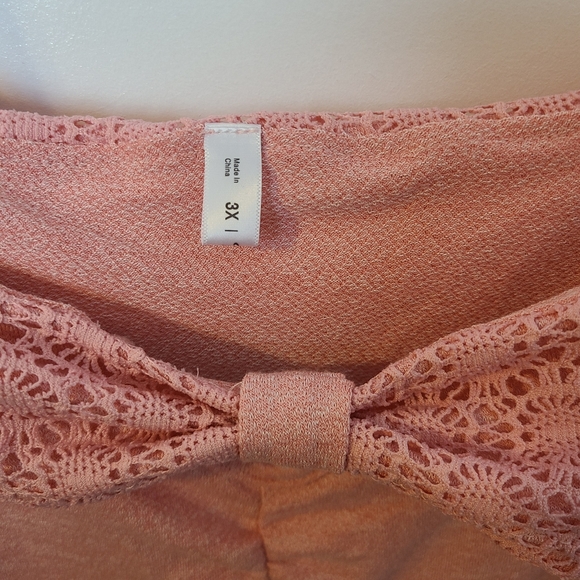 Rosegal Light Pink Top Long Sleeve Cold Shoulder Double Straps Lace US 20 3X - Picture 2 of 7